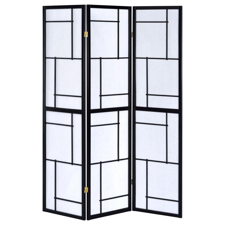 Damis Black 3 Panel Room Divider - MyWaynesHome #
