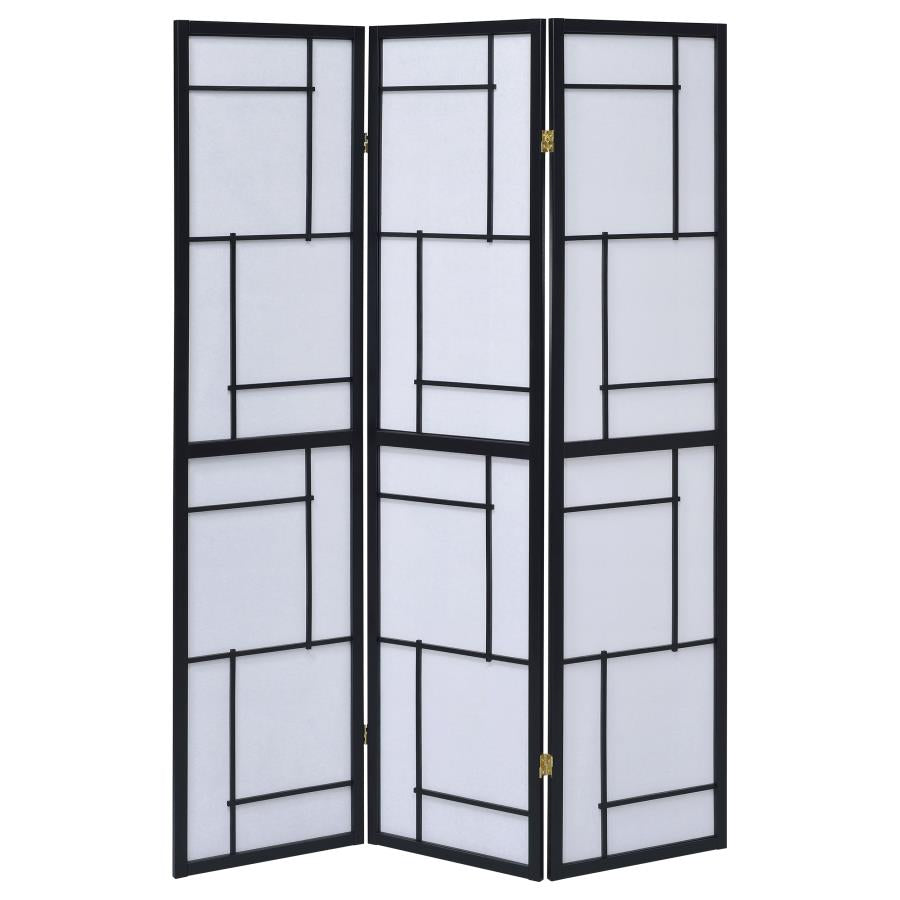 Damis Black 3 Panel Room Divider - MyWaynesHome #