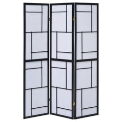 Damis Black 3 Panel Room Divider - MyWaynesHome #