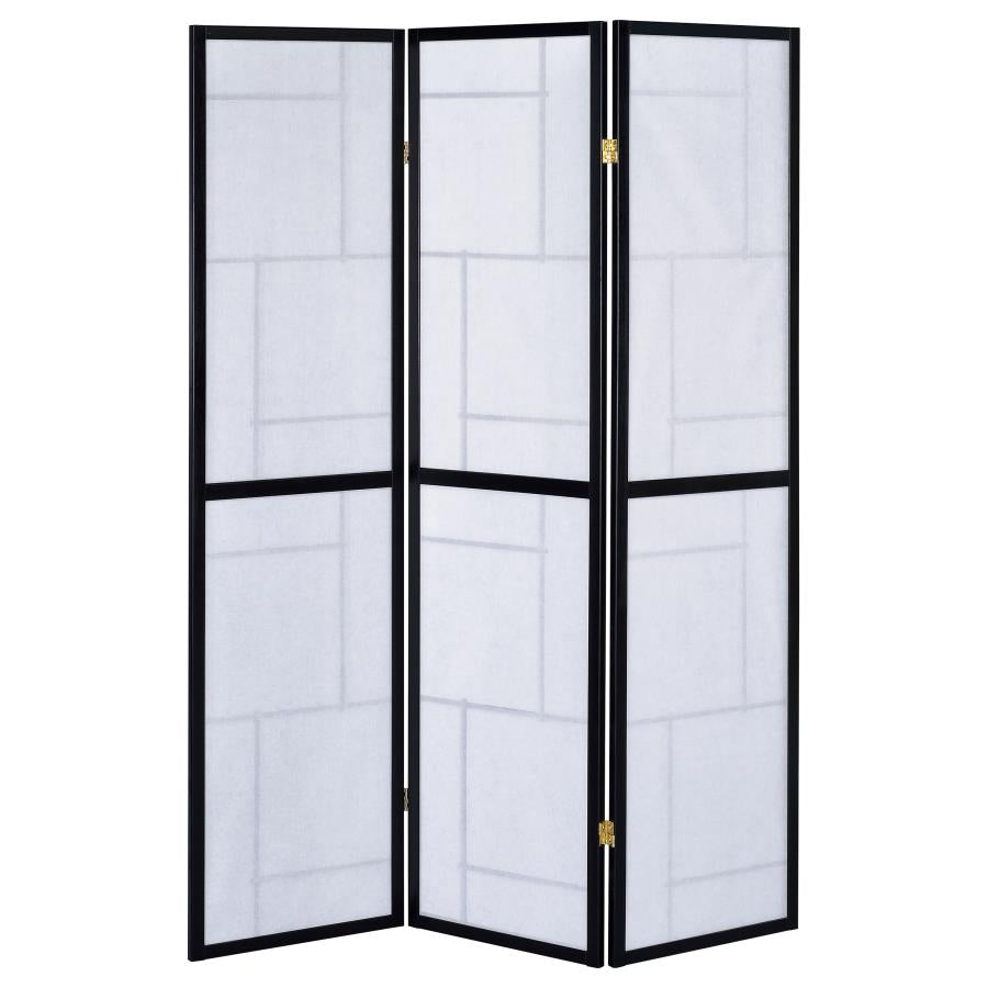 Damis Black 3 Panel Room Divider - MyWaynesHome #