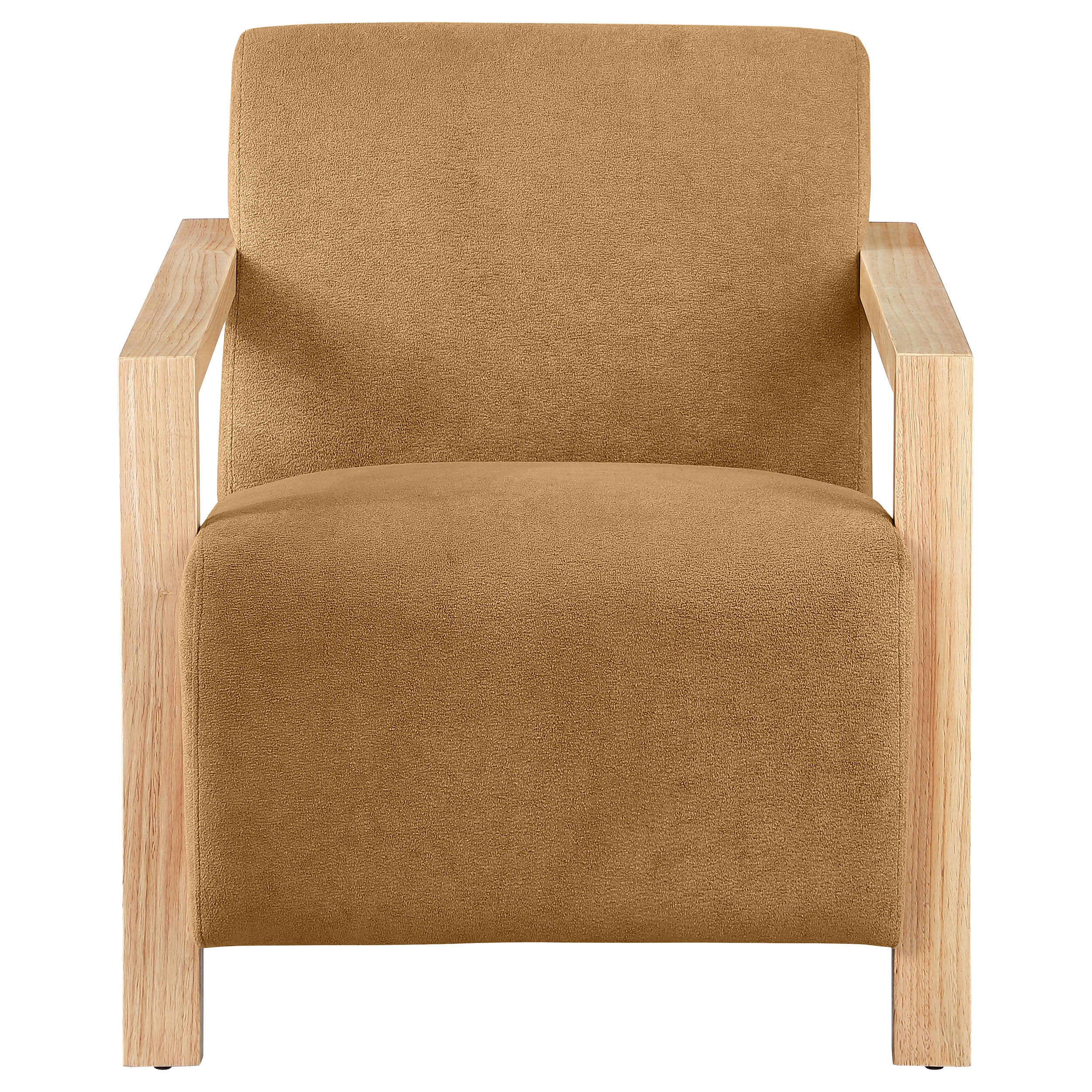 Diego Upholstered Accent Arm Chair With Wood Arms Honey - MyWaynesHome #