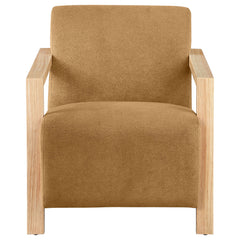 Diego Upholstered Accent Arm Chair With Wood Arms Honey - MyWaynesHome #