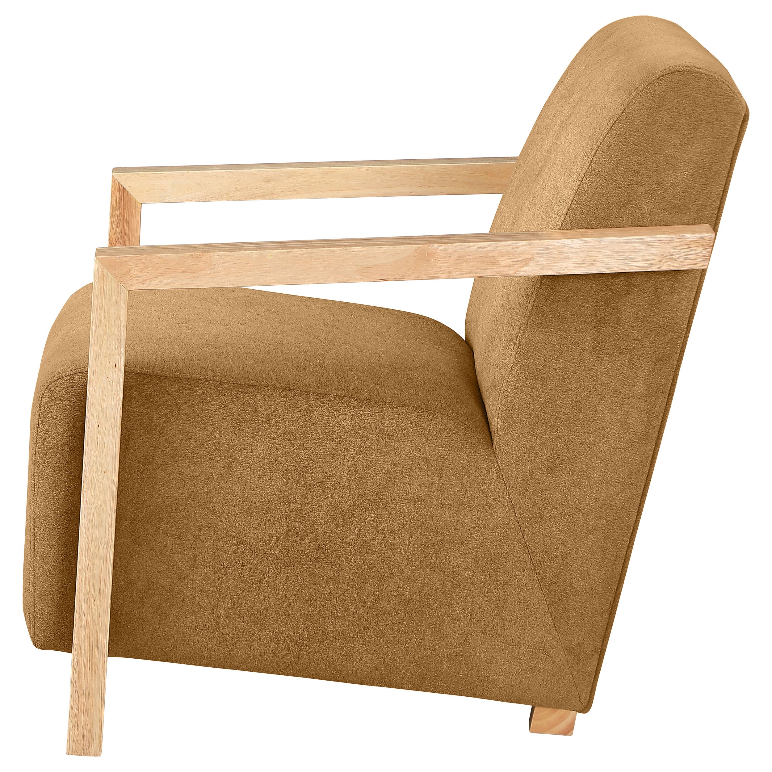Diego Upholstered Accent Arm Chair With Wood Arms Honey - MyWaynesHome #