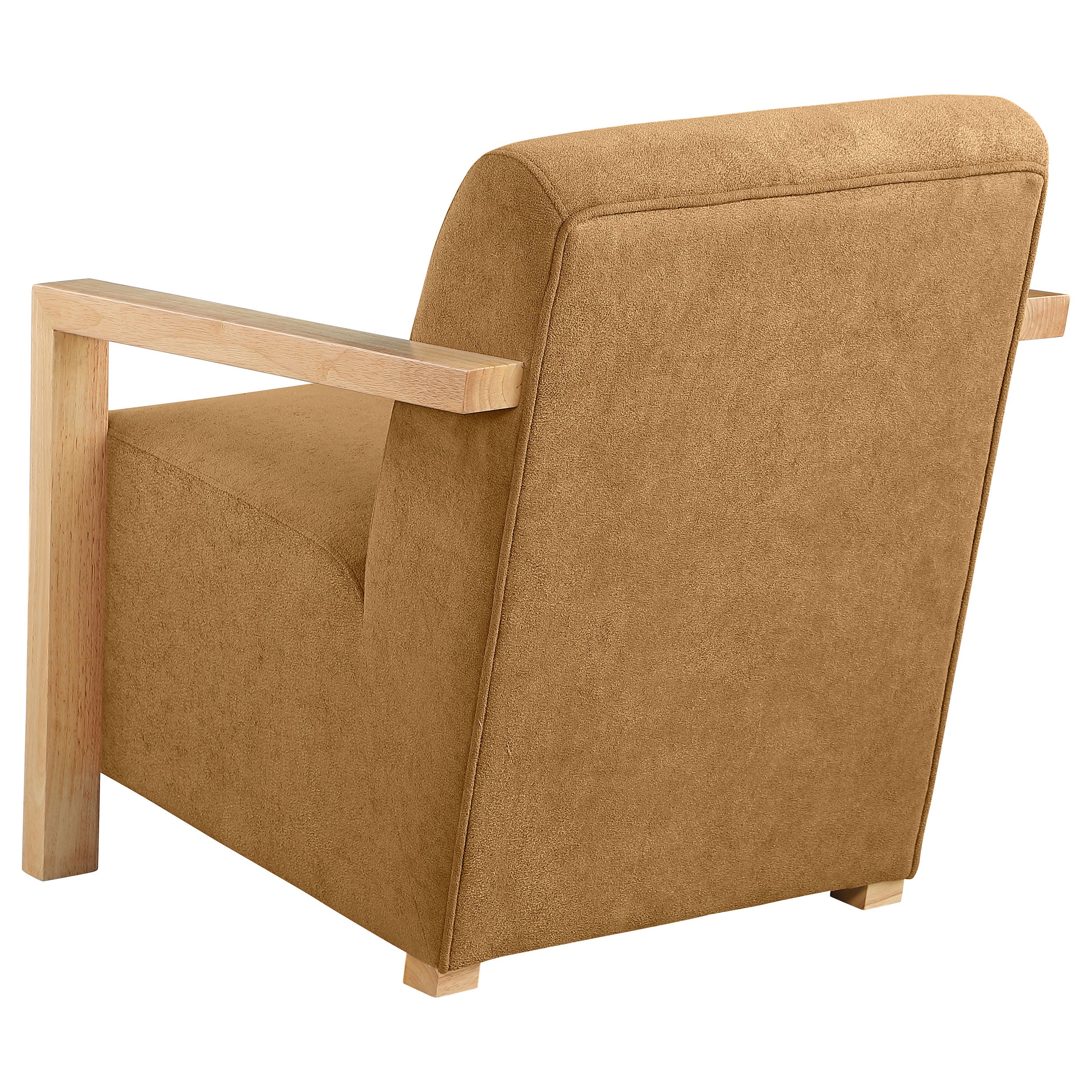 Diego Upholstered Accent Arm Chair With Wood Arms Honey - MyWaynesHome #