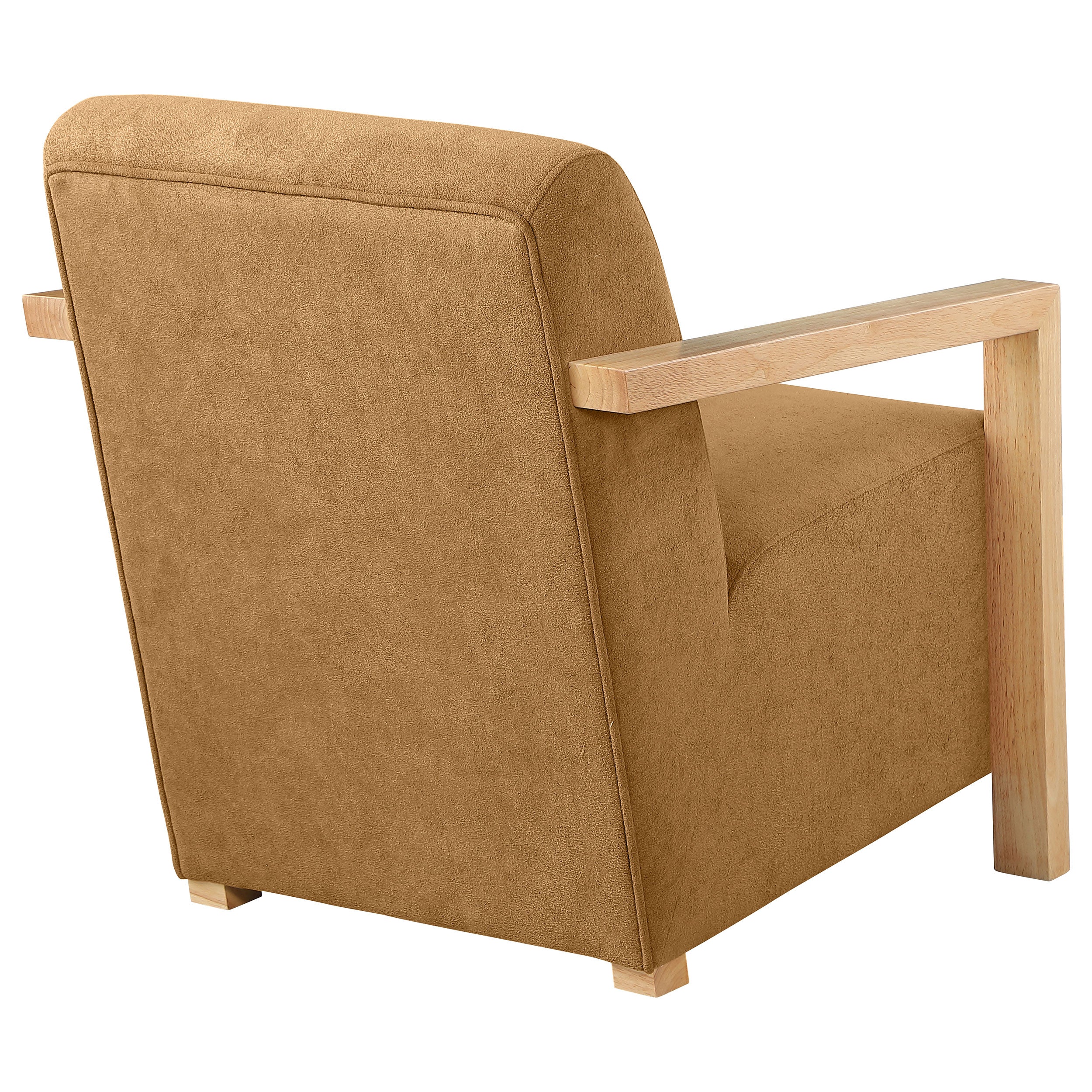 Diego Upholstered Accent Arm Chair With Wood Arms Honey - MyWaynesHome #