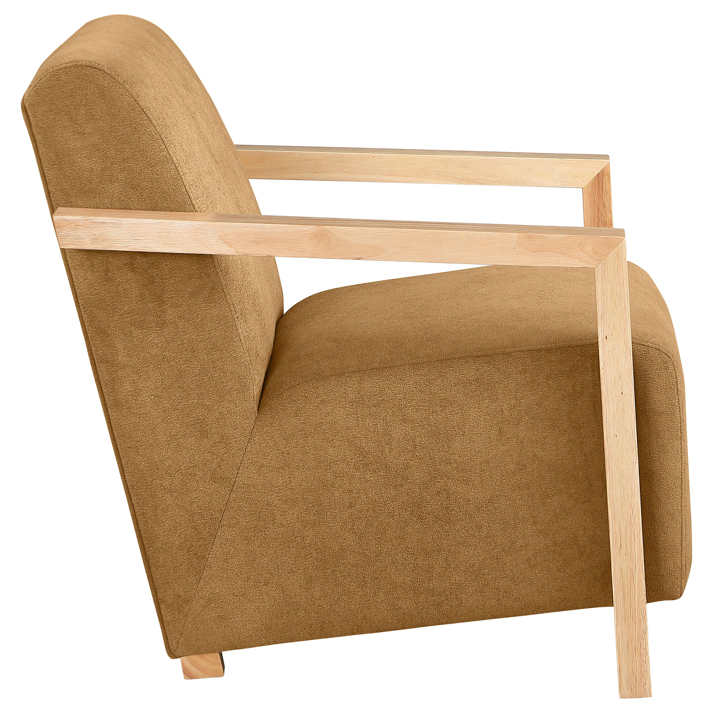 Diego Upholstered Accent Arm Chair With Wood Arms Honey - MyWaynesHome #