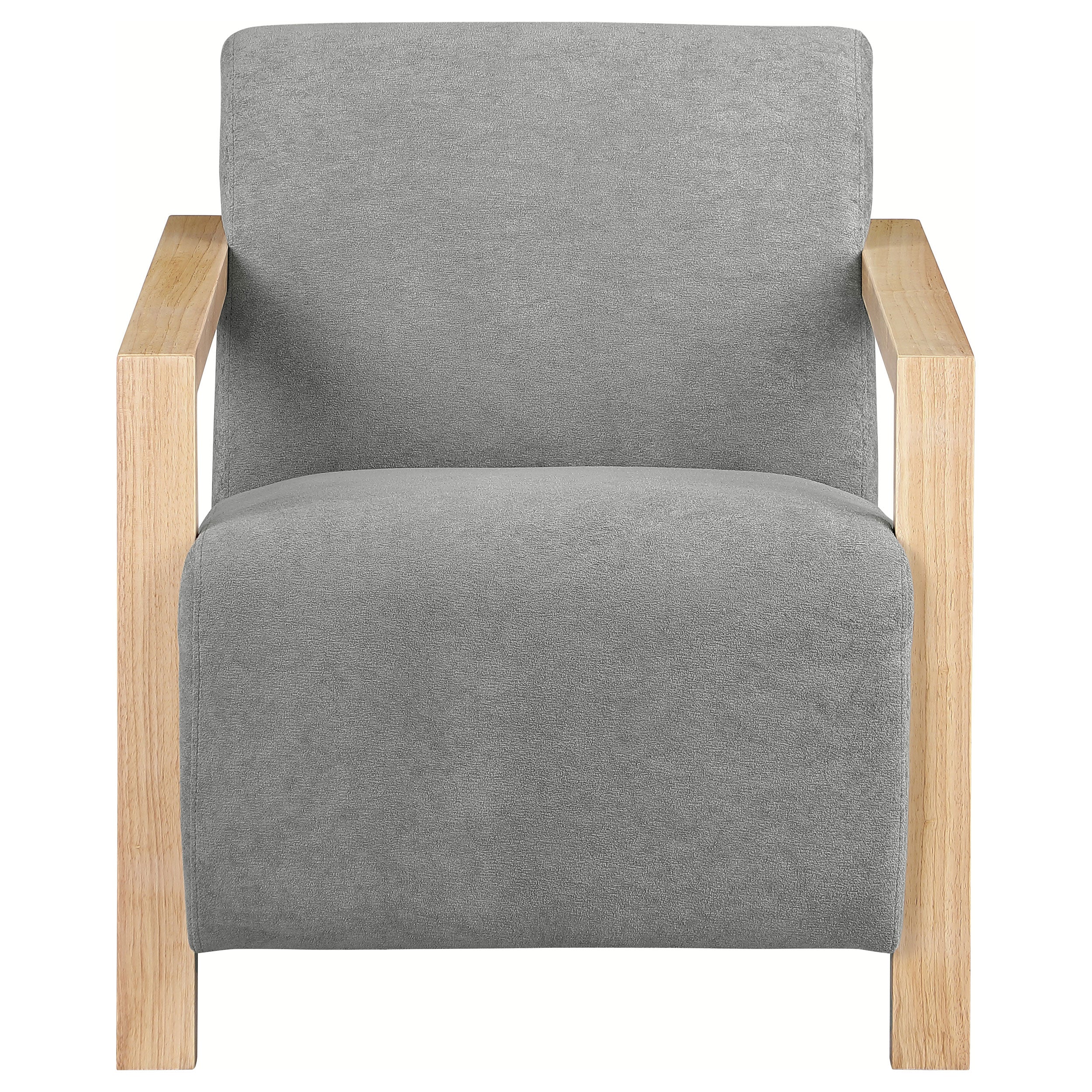 Diego Upholstered Accent Arm Chair With Wood Arms Grey - MyWaynesHome #