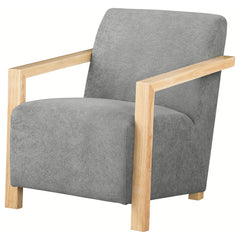 Diego Upholstered Accent Arm Chair With Wood Arms Grey - MyWaynesHome #