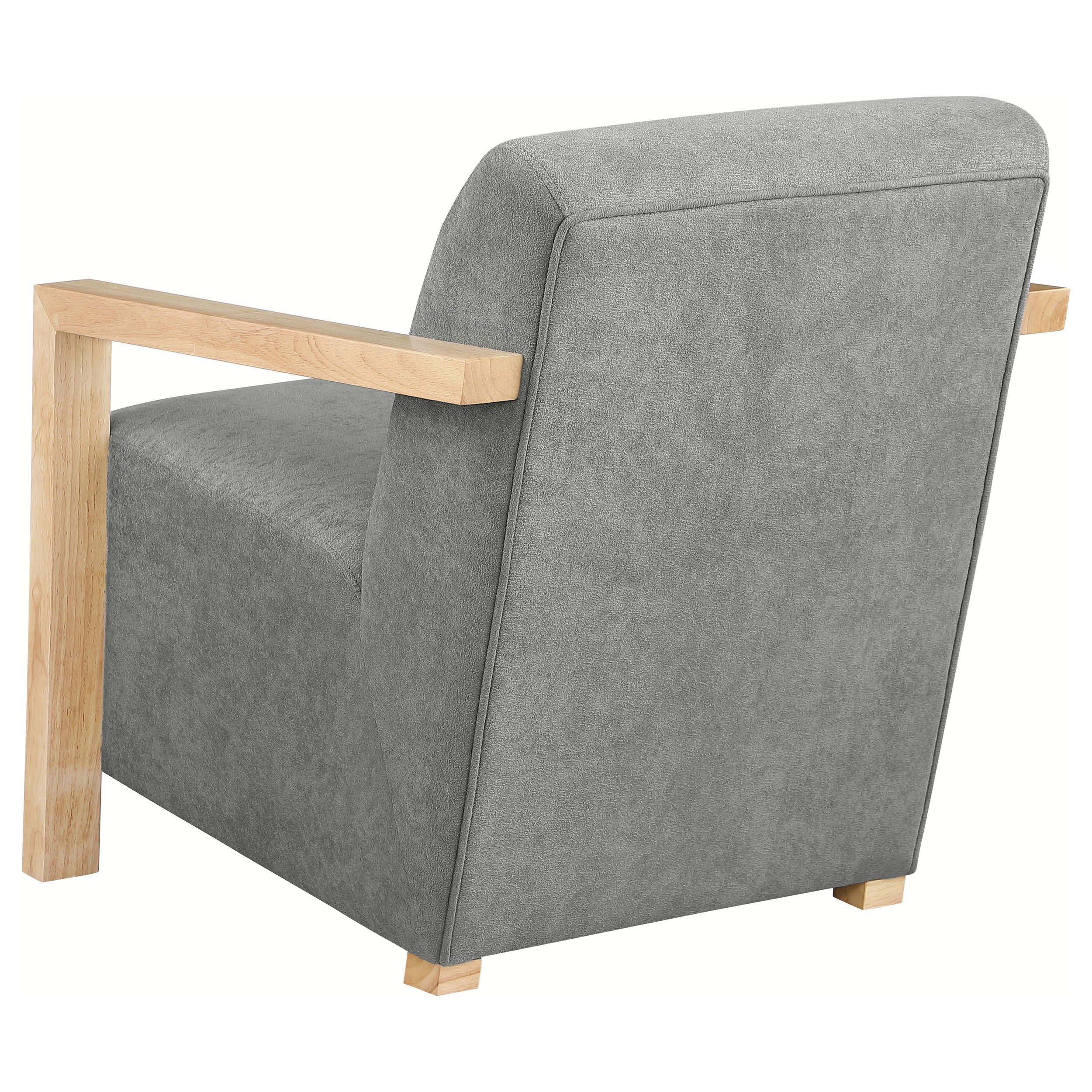 Diego Upholstered Accent Arm Chair With Wood Arms Grey - MyWaynesHome #