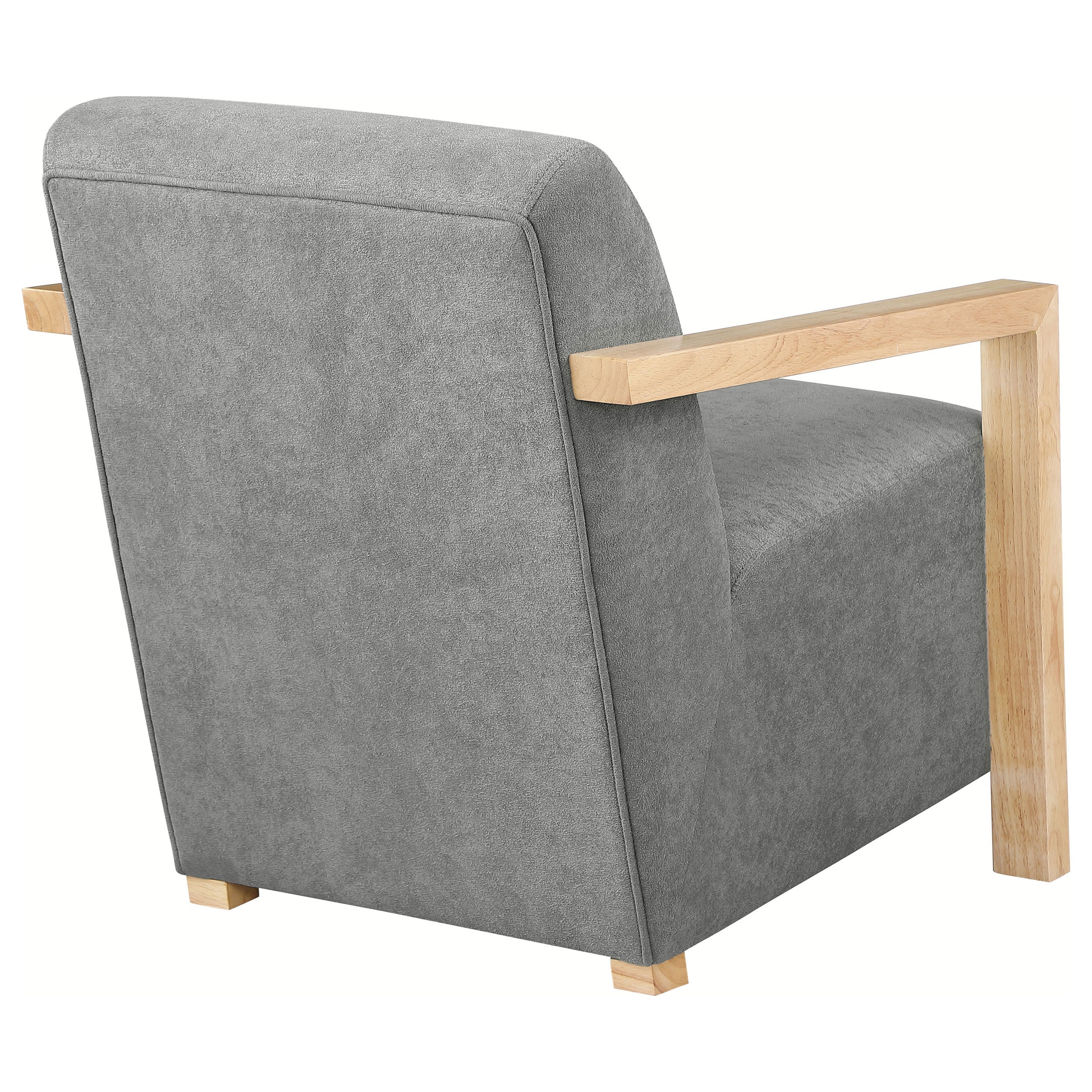 Diego Upholstered Accent Arm Chair With Wood Arms Grey - MyWaynesHome #