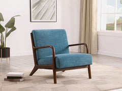 Foster Upholstered Wood Frame Accent Chair Peacock Blue - MyWaynesHome #