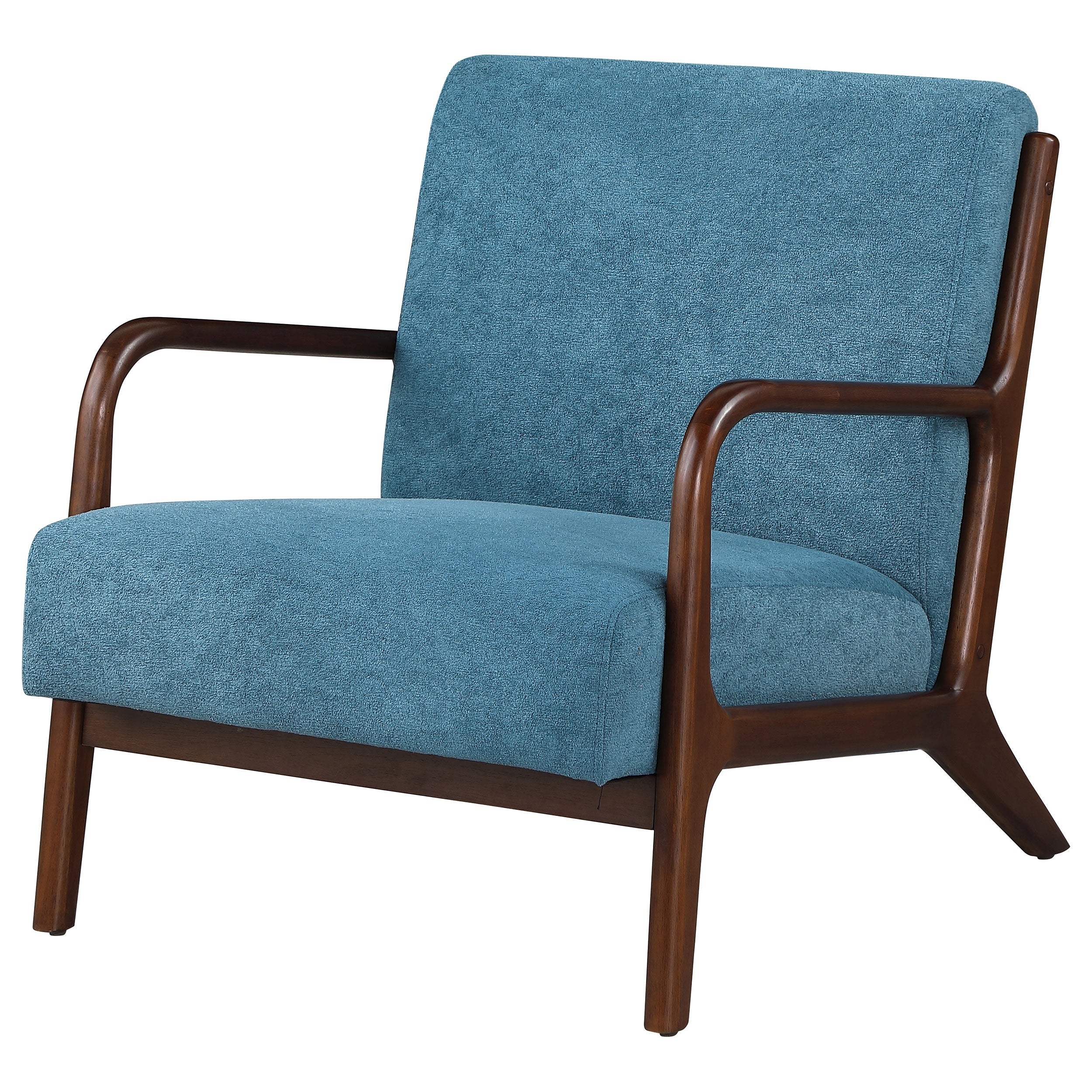 Foster Upholstered Wood Frame Accent Chair Peacock Blue - MyWaynesHome #