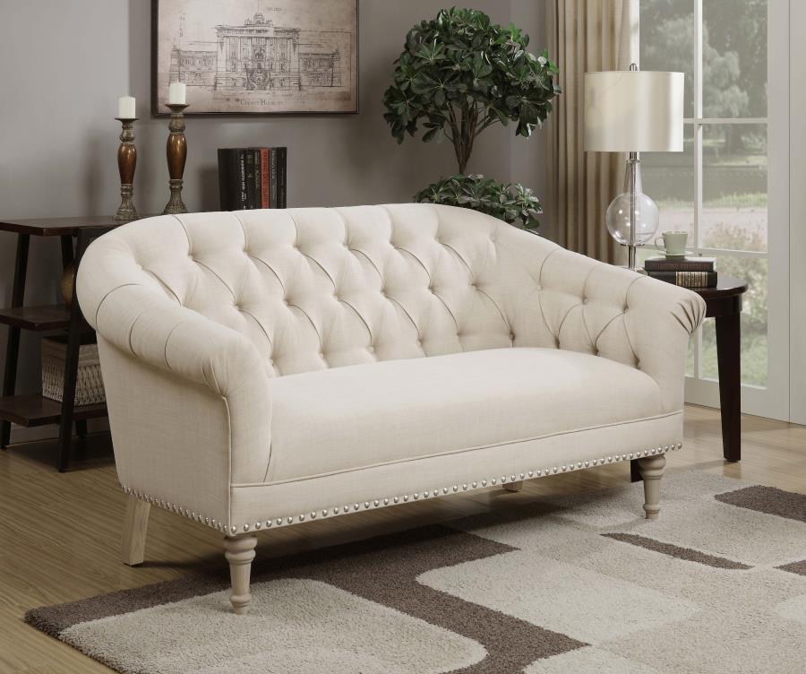 Billie Beige Loveseat - MyWaynesHome #