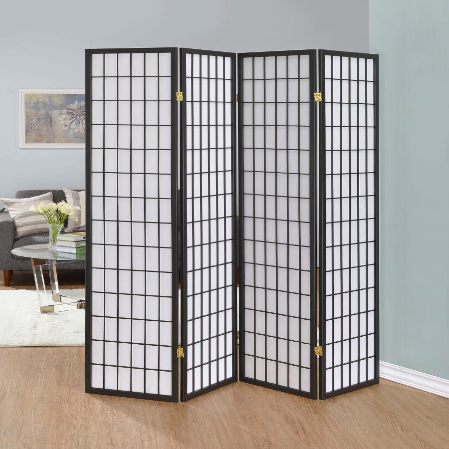 Roberto Grey 4 Panel Room Divider - MyWaynesHome #