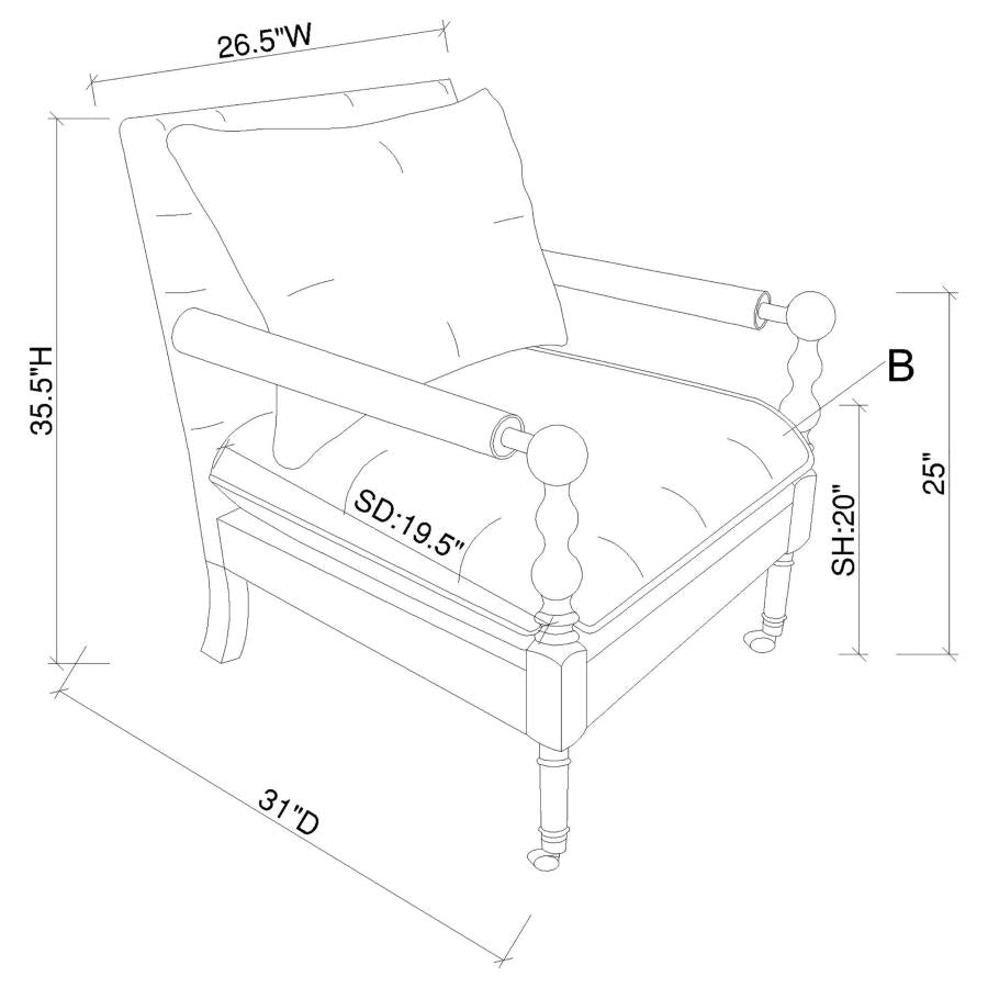 Dempsy Beige Accent Chair - MyWaynesHome #