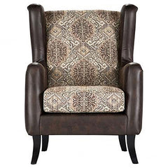Elmbrook Upholstered Wingback Accent Club Chair Brown - MyWaynesHome #