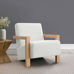 Fitzroy Boucle Upholstered Accent Arm Chair Ivory - MyWaynesHome #