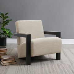 Fitzroy Boucle Upholstered Accent Arm Chair Latte - MyWaynesHome #