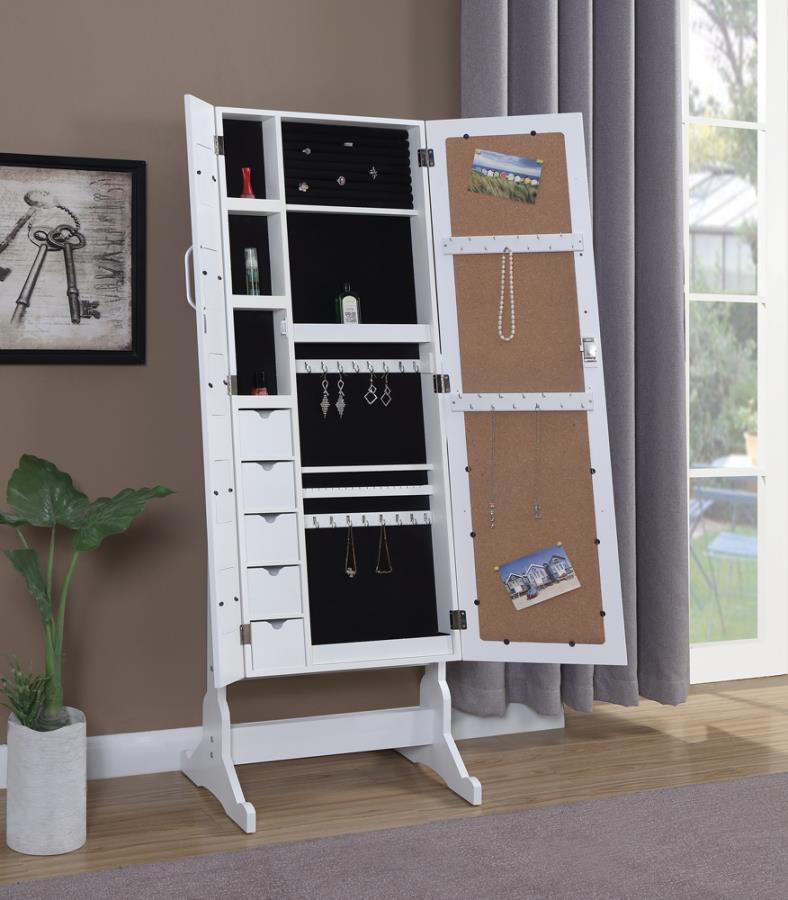 Doyle White Jewelry Cheval Mirror - MyWaynesHome #