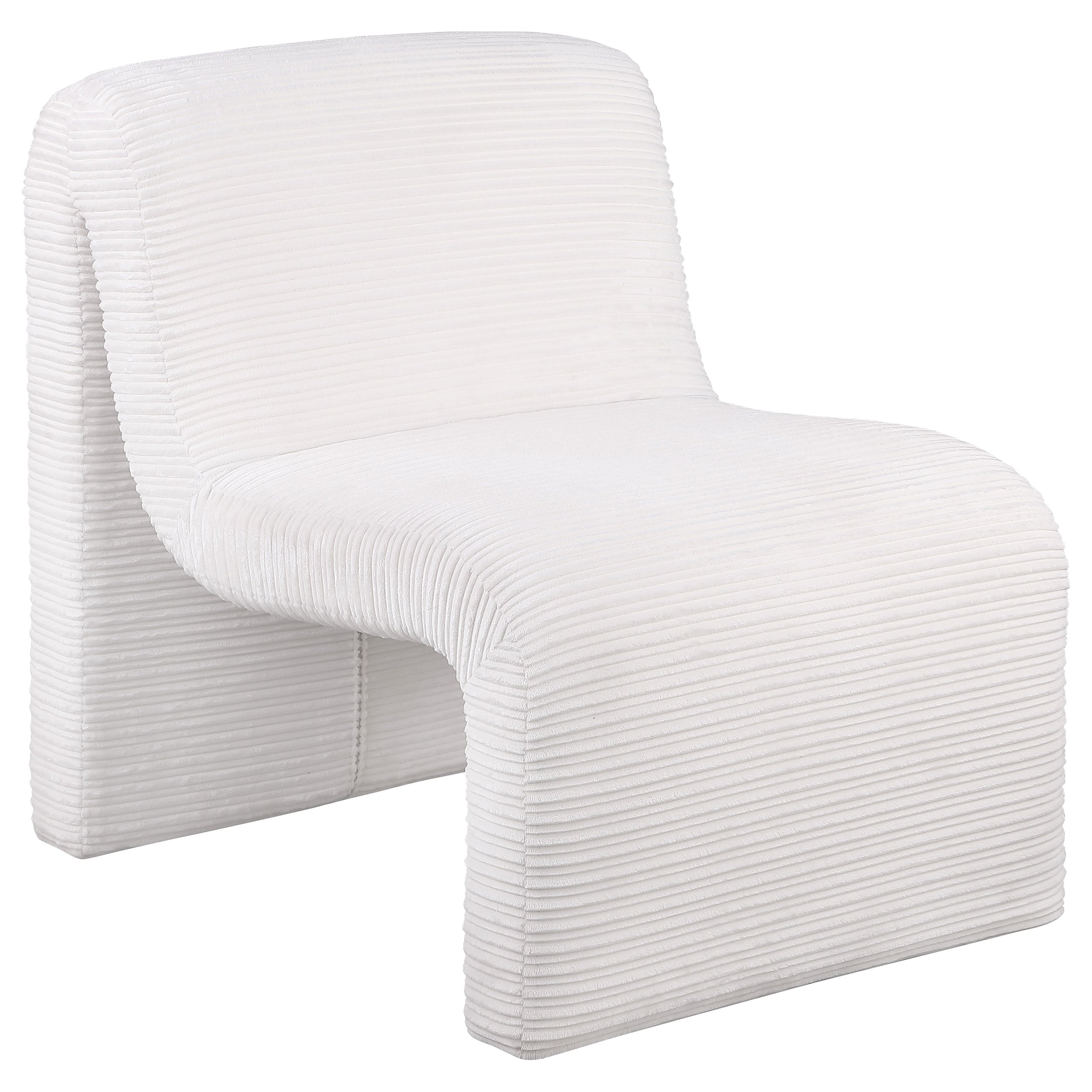 Drayton Upholstered Curved Armless Accent Chair Ivory - MyWaynesHome #
