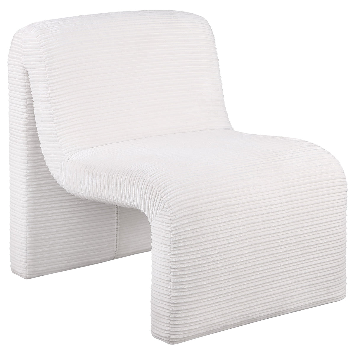 Drayton Upholstered Curved Armless Accent Chair Ivory - MyWaynesHome #