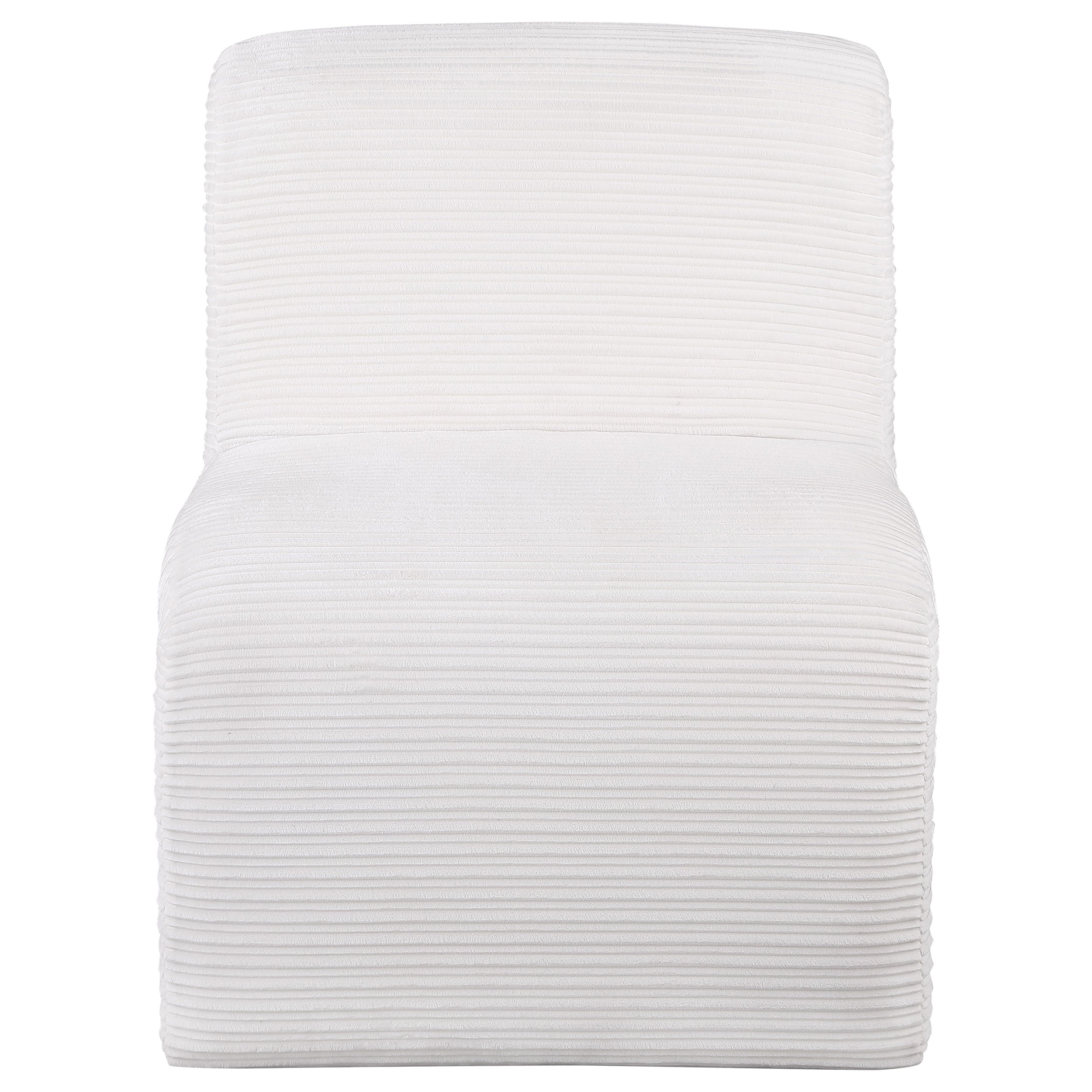 Drayton Upholstered Curved Armless Accent Chair Ivory - MyWaynesHome #