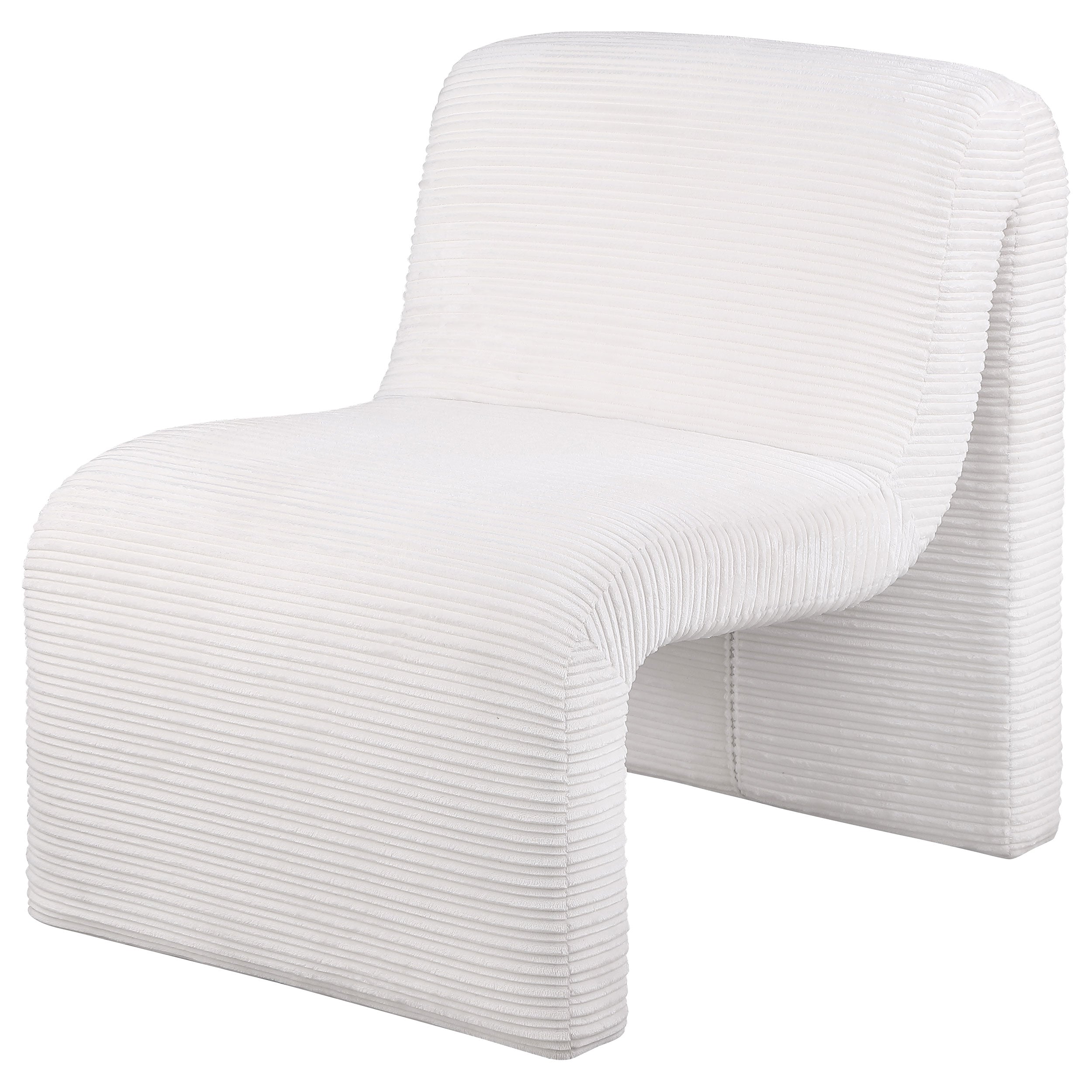 Drayton Upholstered Curved Armless Accent Chair Ivory - MyWaynesHome #