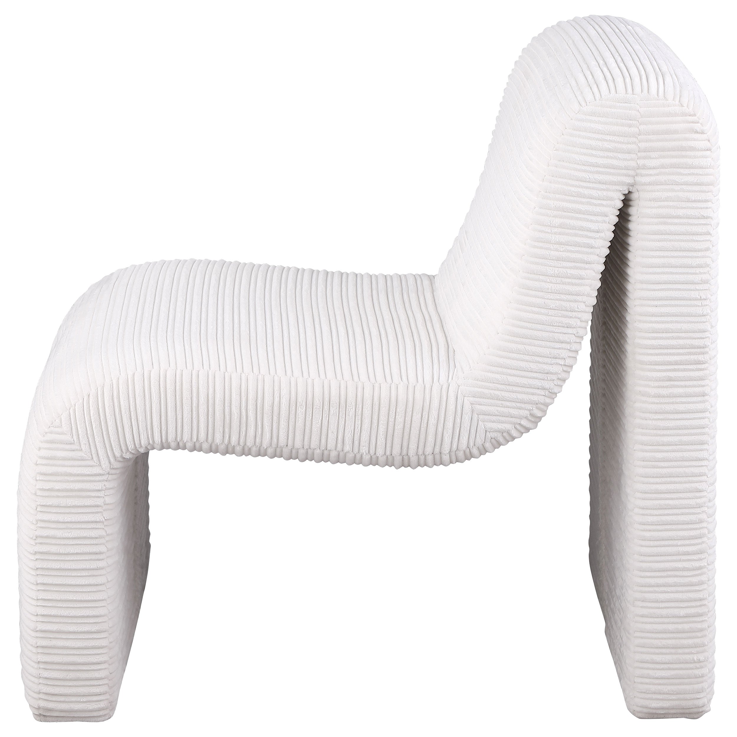 Drayton Upholstered Curved Armless Accent Chair Ivory - MyWaynesHome #