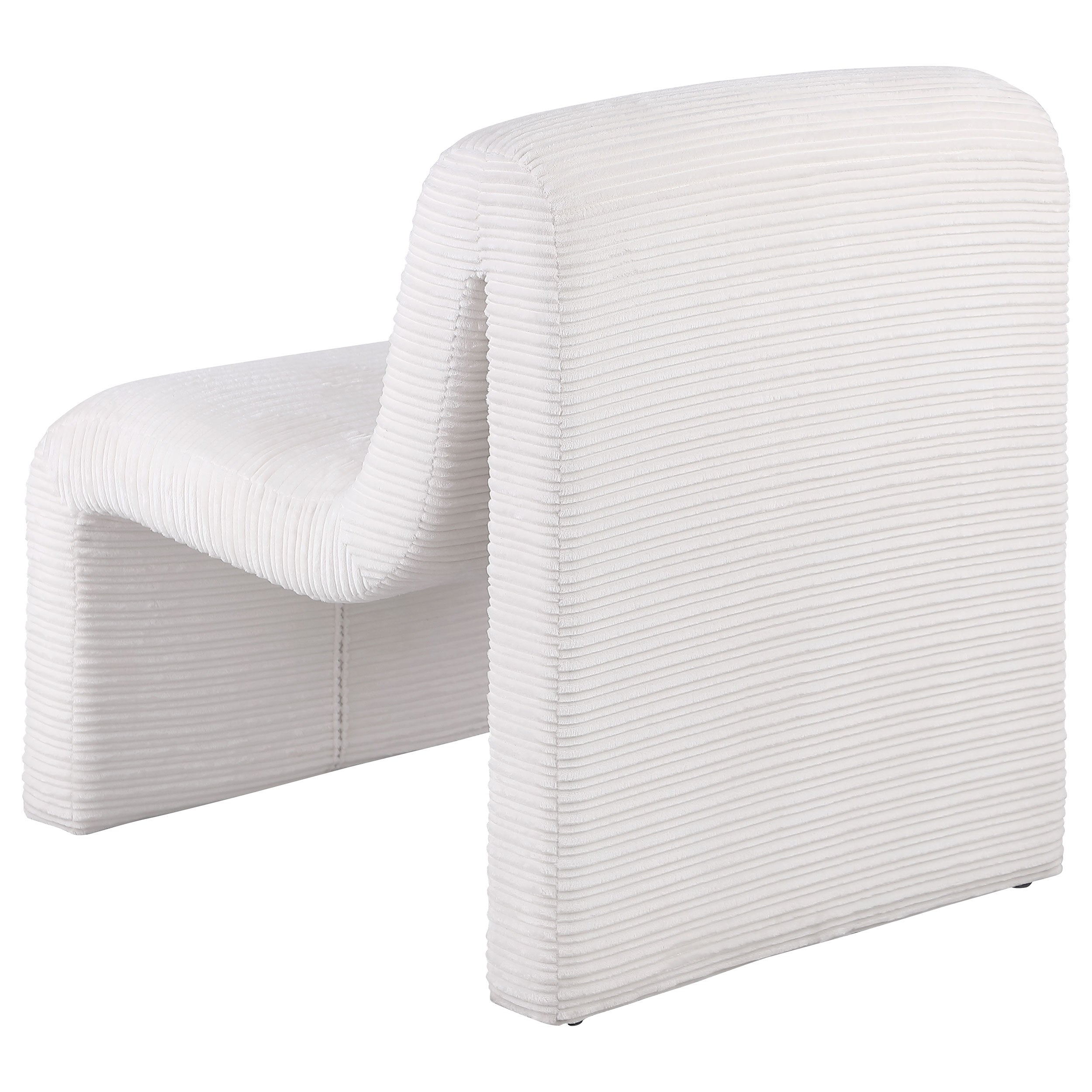 Drayton Upholstered Curved Armless Accent Chair Ivory - MyWaynesHome #