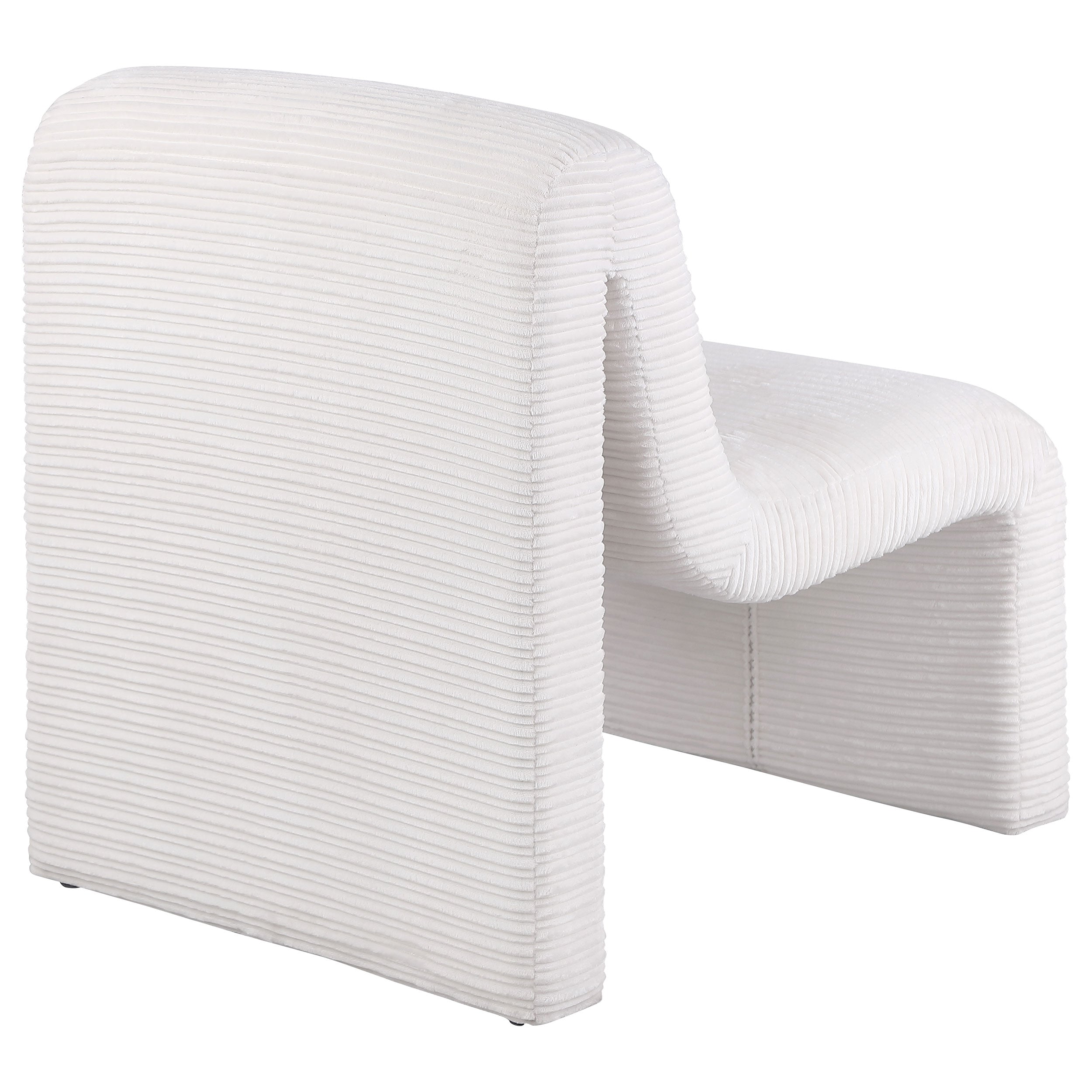Drayton Upholstered Curved Armless Accent Chair Ivory - MyWaynesHome #