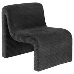 Drayton Upholstered Curved Armless Accent Chair Black - MyWaynesHome #