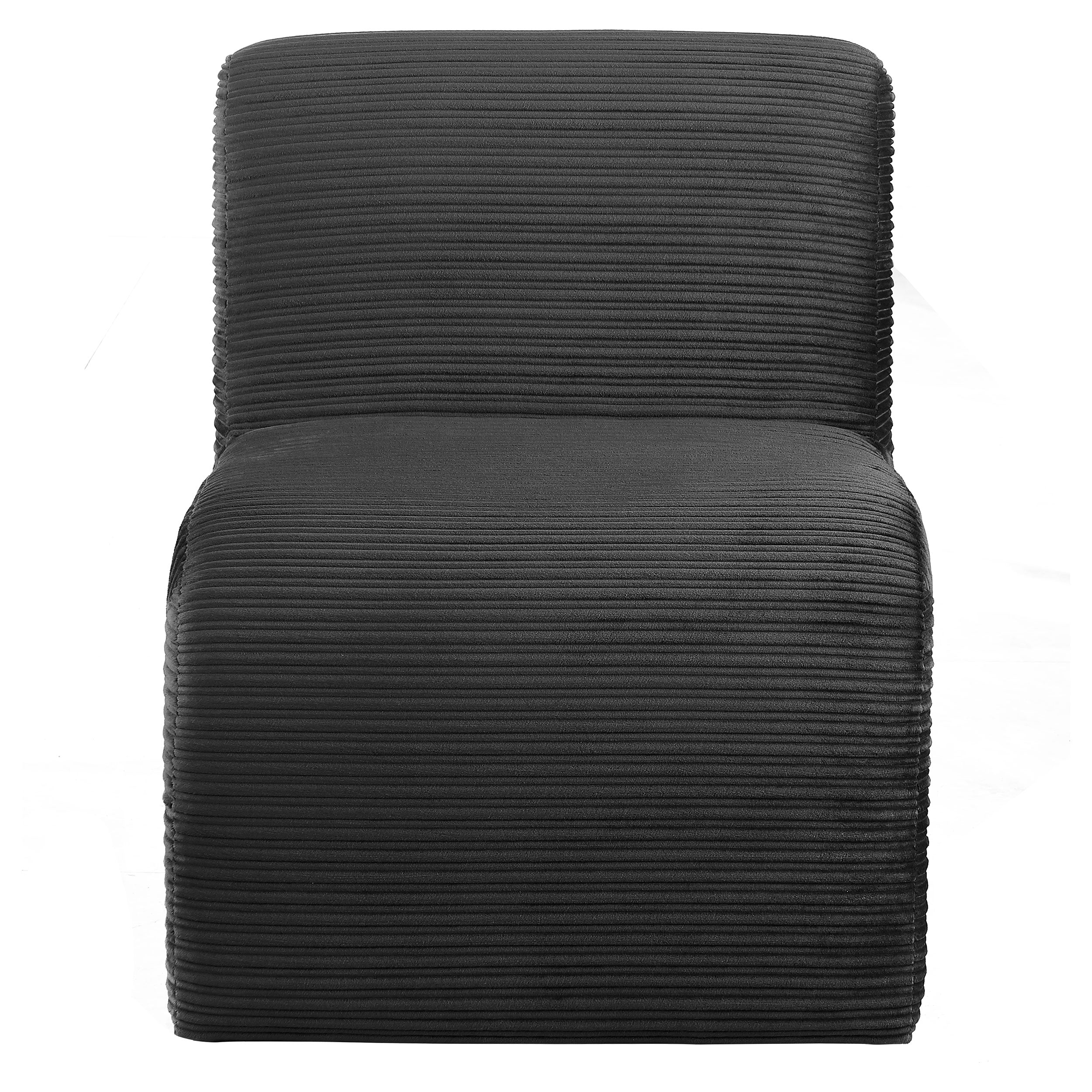 Drayton Upholstered Curved Armless Accent Chair Black - MyWaynesHome #