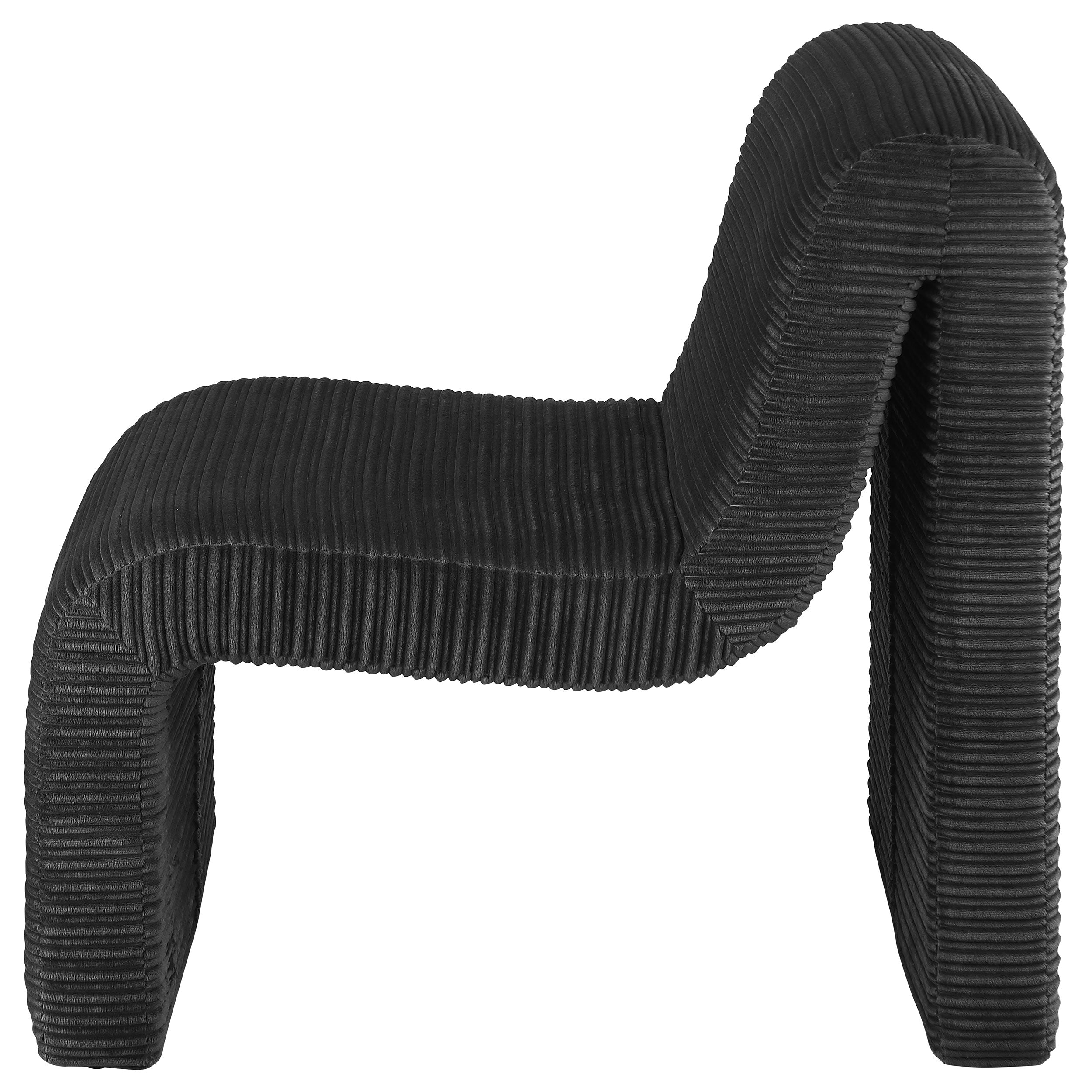 Drayton Upholstered Curved Armless Accent Chair Black - MyWaynesHome #