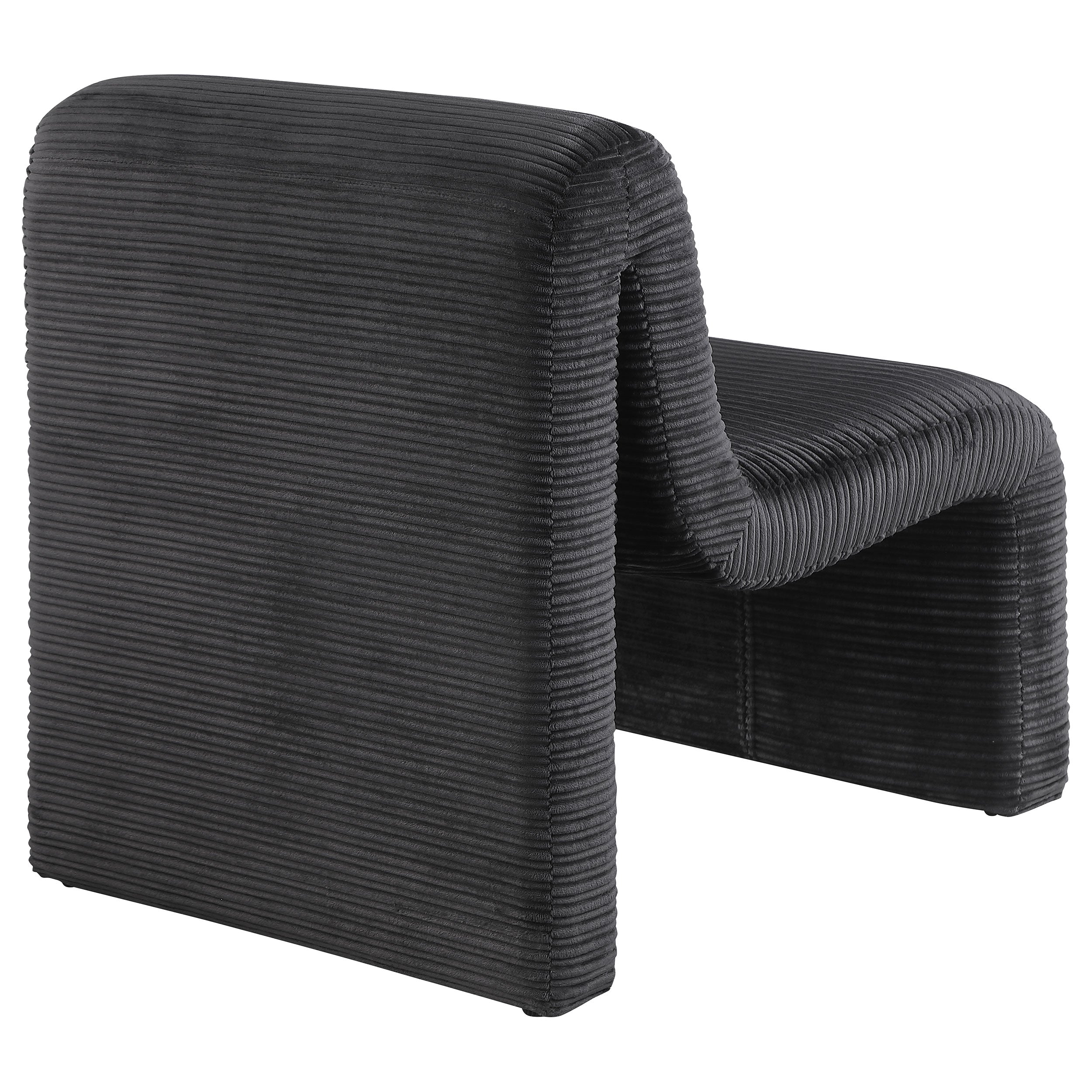 Drayton Upholstered Curved Armless Accent Chair Black - MyWaynesHome #