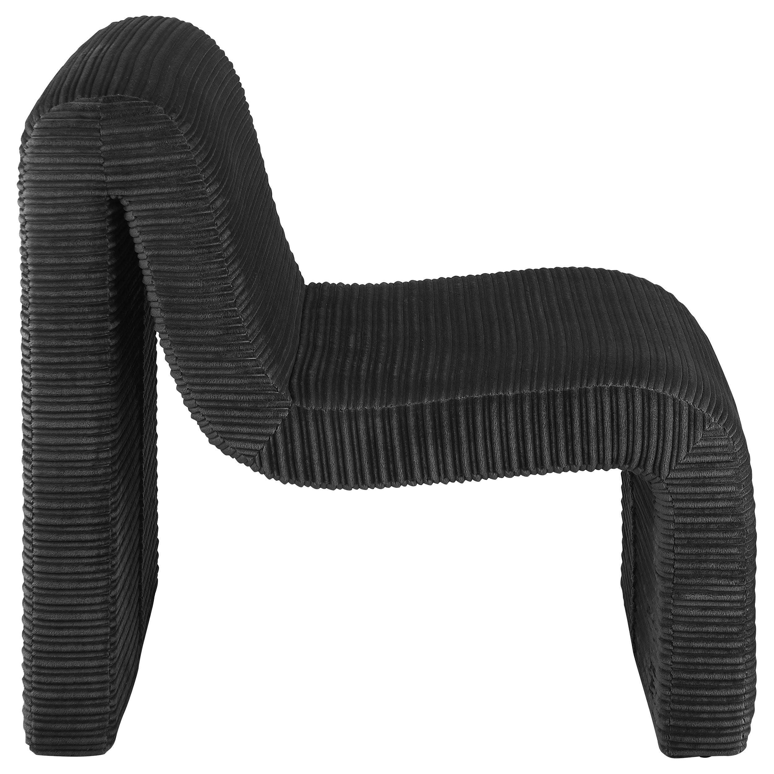 Drayton Upholstered Curved Armless Accent Chair Black - MyWaynesHome #
