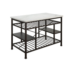 Lanzo - Kitchen Island - Marble Top & Gunmetal