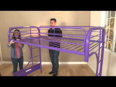 Eclipse - Twin Long/Queen Futon Bunk Bed - Black