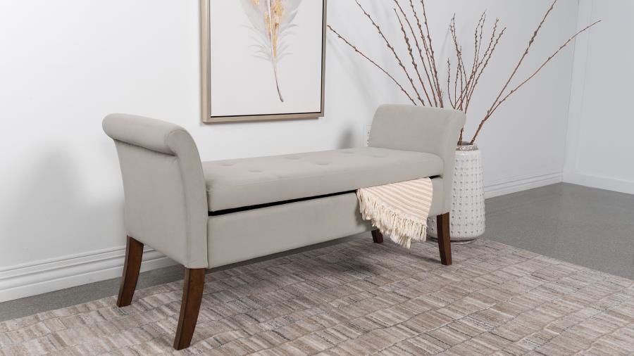 Farrah Beige Storage Bench - MyWaynesHome #