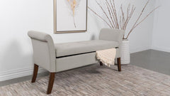 Farrah Beige Storage Bench - MyWaynesHome #