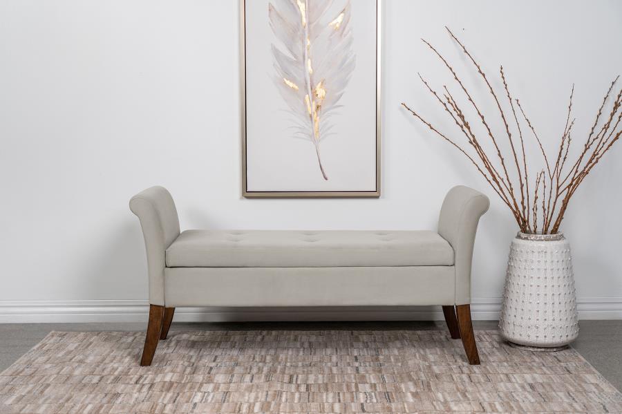 Farrah Beige Storage Bench - MyWaynesHome #