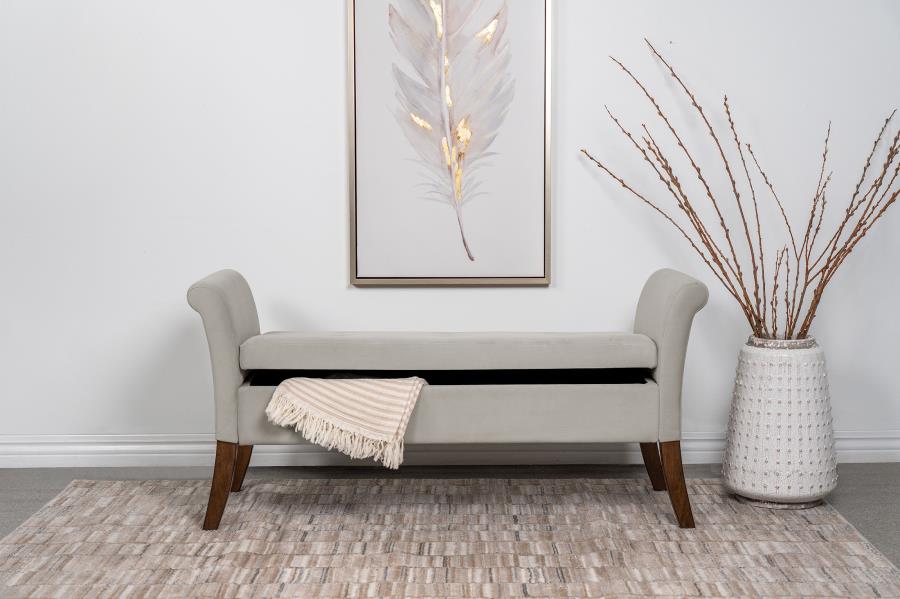 Farrah Beige Storage Bench - MyWaynesHome #
