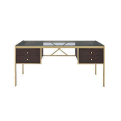Yumia - Writing Desk - Gold & Walnut