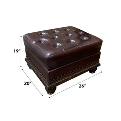 Anondale - Ottoman - Espresso Top Grain Leather Match & Cherry