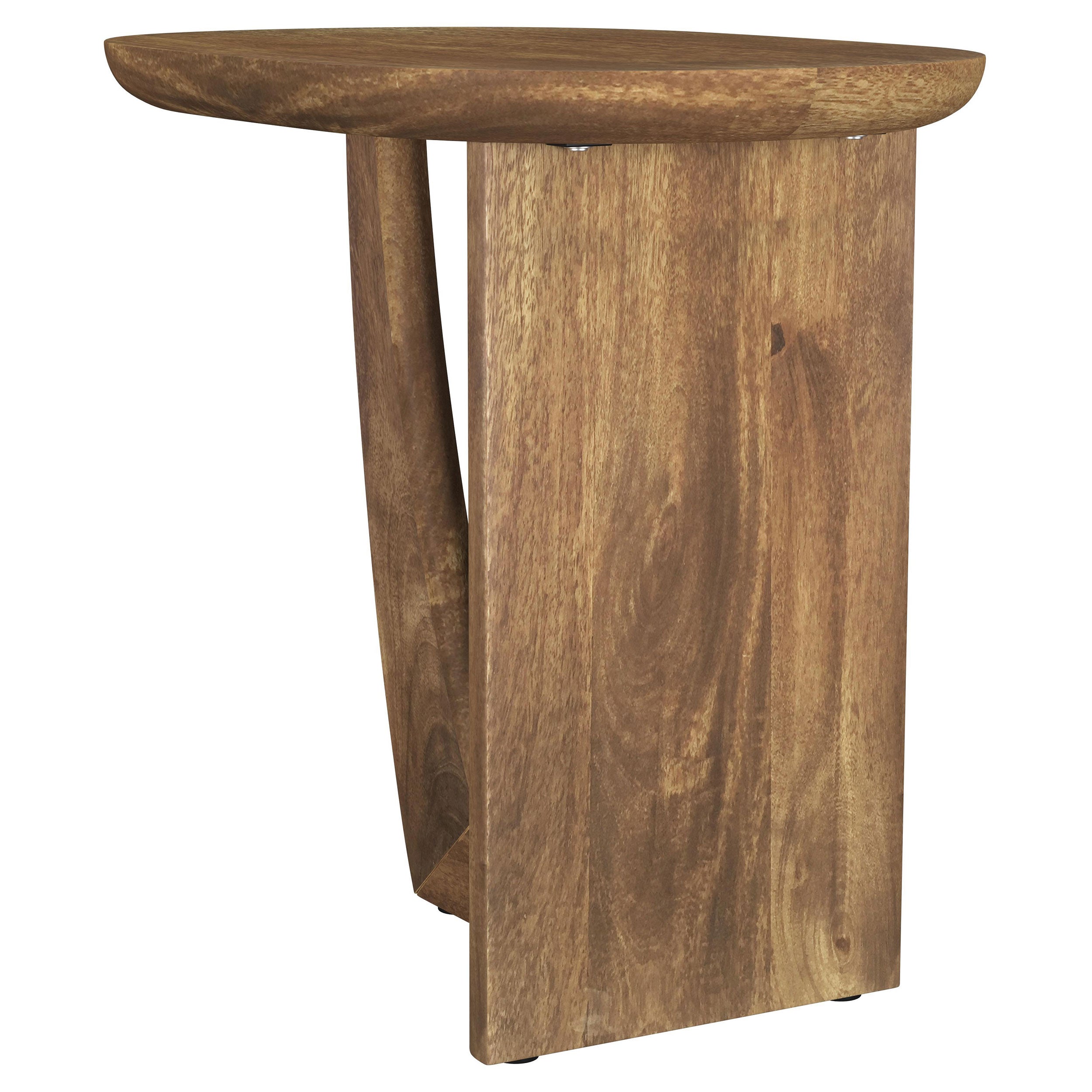 Fletcher Round Solid Mango Wood Accent Side Table Brown - MyWaynesHome #