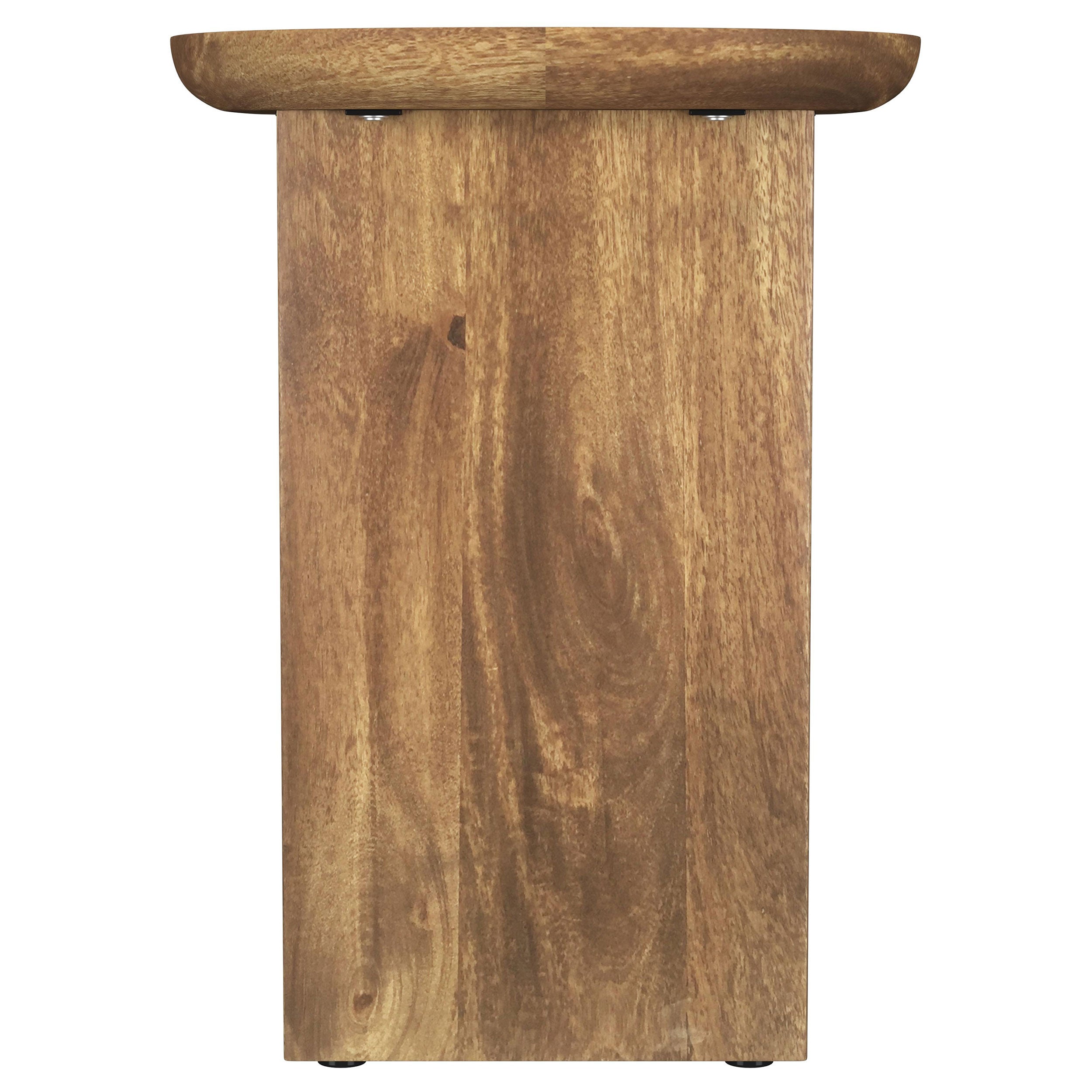 Fletcher Round Solid Mango Wood Accent Side Table Brown - MyWaynesHome #