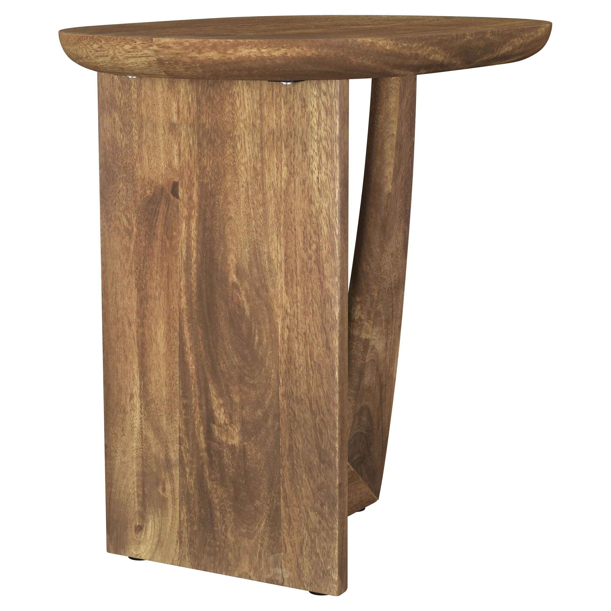 Fletcher Round Solid Mango Wood Accent Side Table Brown - MyWaynesHome #