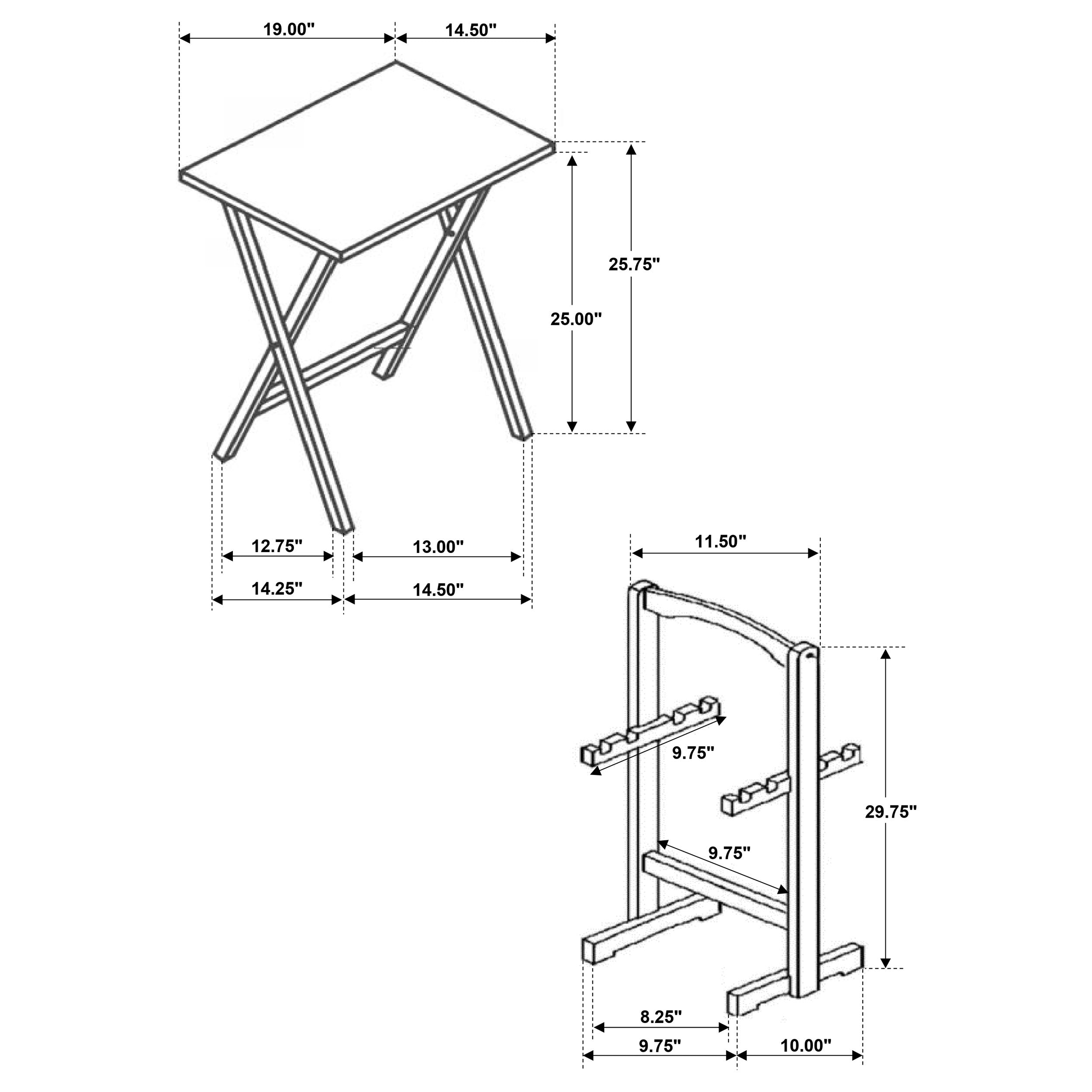 Donna 4-piece Tv Tray Table Set With Stand Natural - MyWaynesHome #