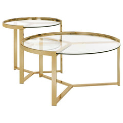 Delia Gold 2 Pc Nesting Coffee Table - MyWaynesHome #