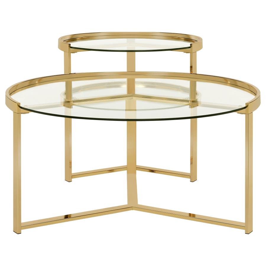 Delia Gold 2 Pc Nesting Coffee Table - MyWaynesHome #
