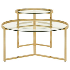 Delia Gold 2 Pc Nesting Coffee Table - MyWaynesHome #